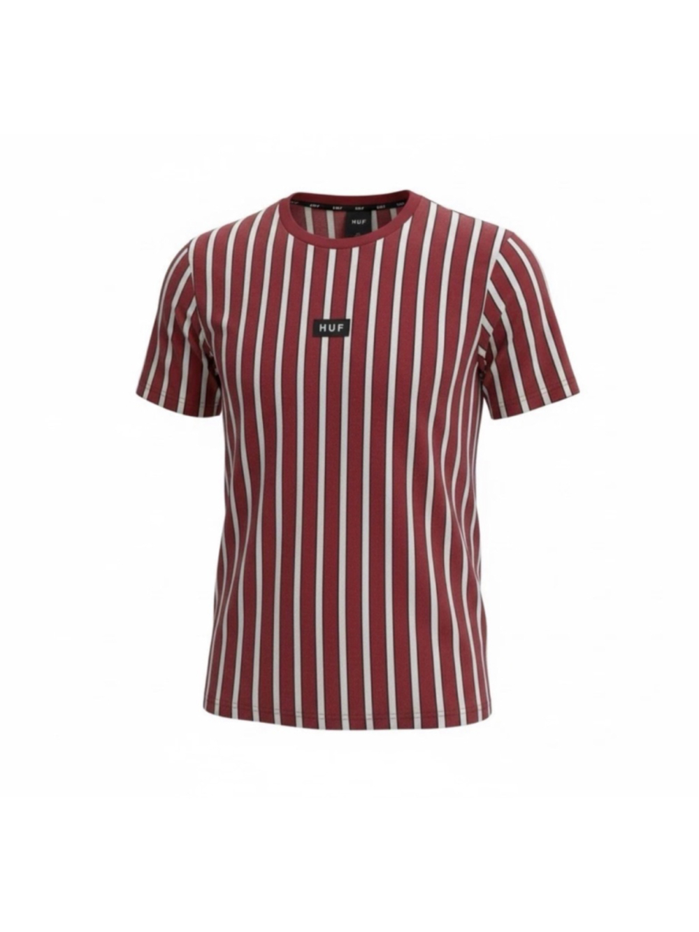 Men's HUF Red & White Striped Short Sleeve Crew Neck Tee size Large